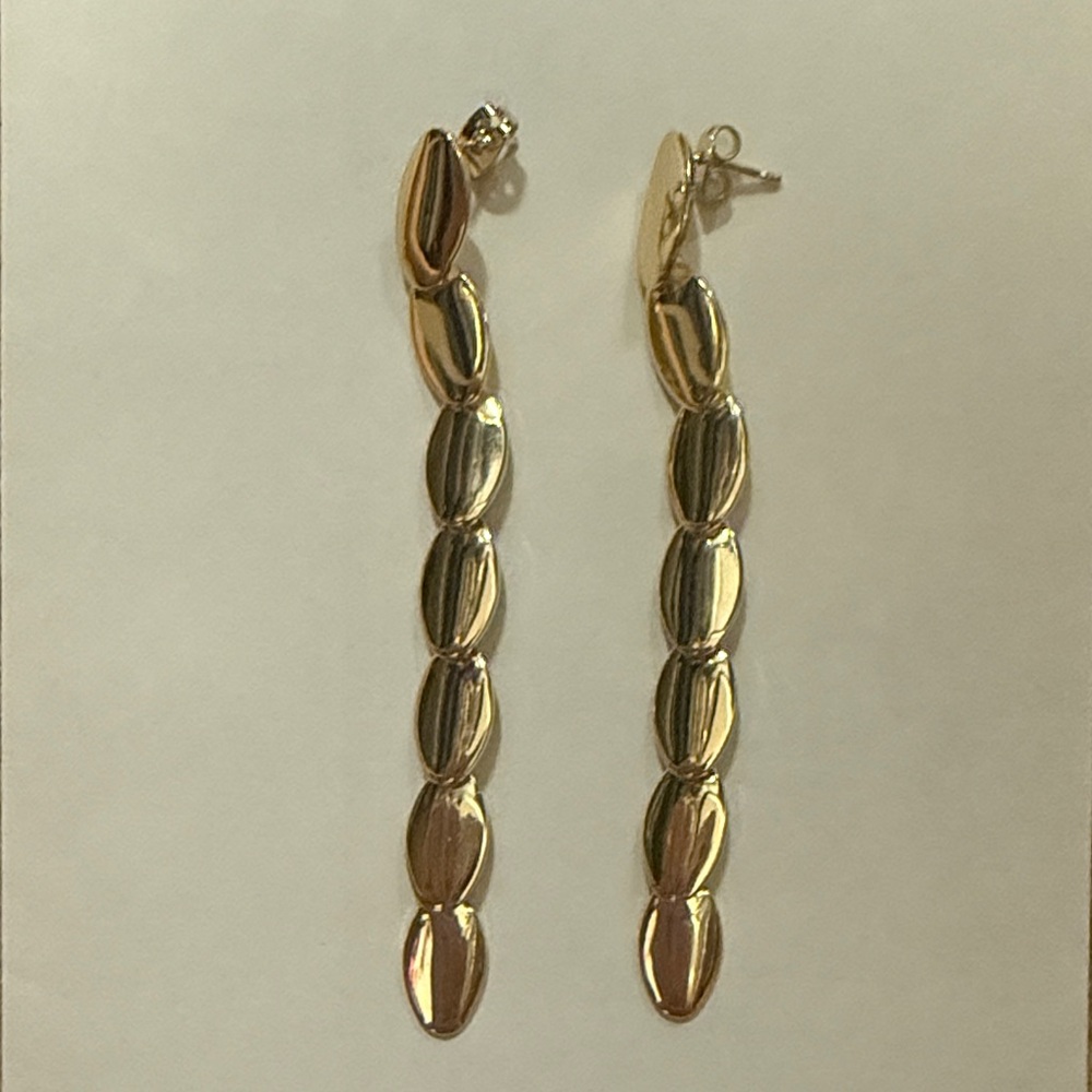 Long Gold Earrings with Matching Bracelet